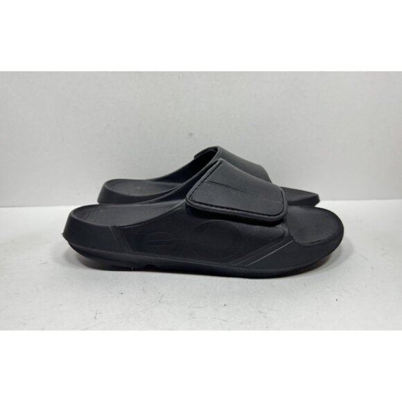 Oofos Ooahh Sport Flex Men's Size 11 Recovery Slip On Slide Sandals Triple Black - Picture 1 of 7